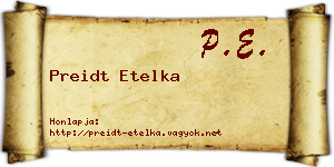 Preidt Etelka névjegykártya